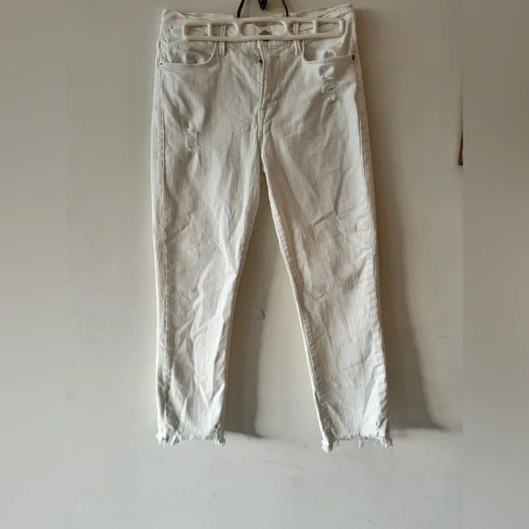 FRAME Le High Straight White Fray Jeans Size 28 - Picture 9 of 15